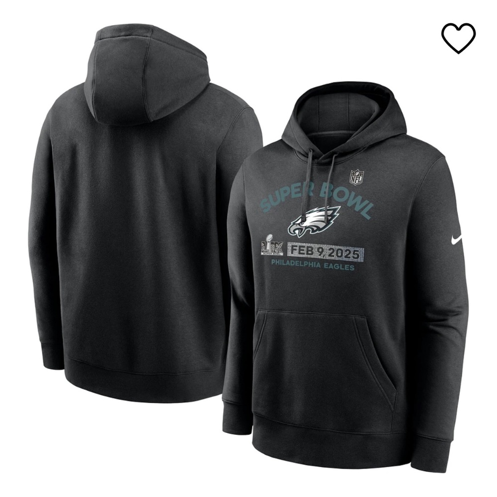 Men's Nike Heather Charcoal Philadelphia Eagles Super Bowl LIX Fleece Pullover H